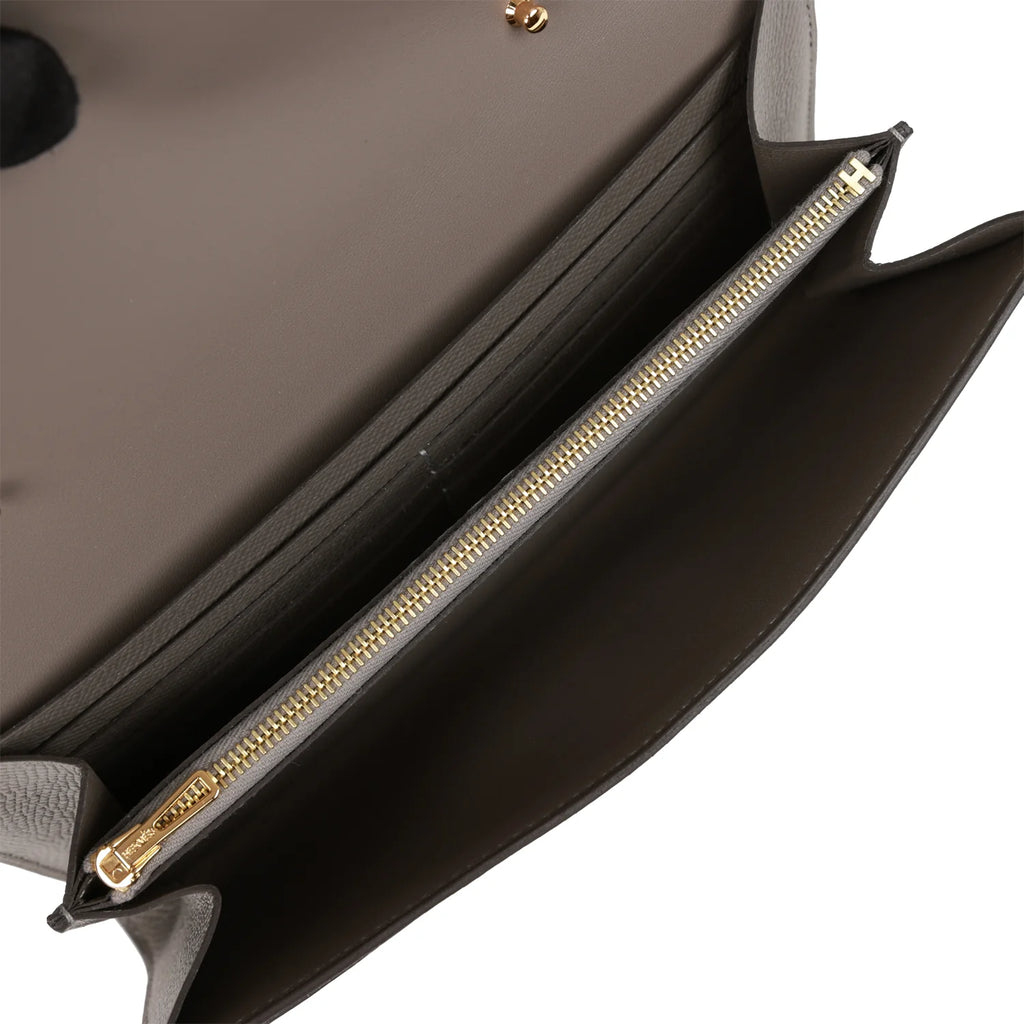 Wallet To Go Gris Meyer Epsom Gold Hardware Y1097