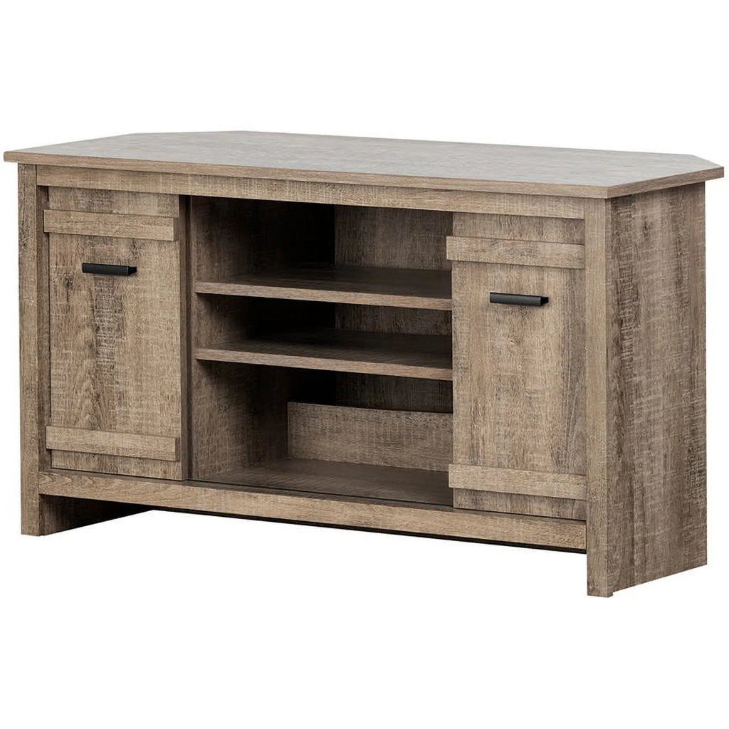 Weathered Oak Wood Corner TV Stand T96311