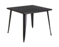 35.5'' Square Black-Antique Gold Metal Indoor-Outdoor Table Z71854