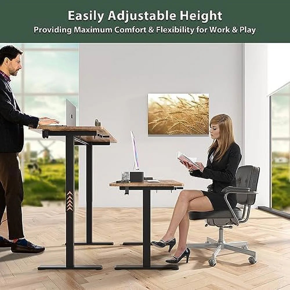 Height Adjustable 44 Inches Manual Standing Desk Black R995146