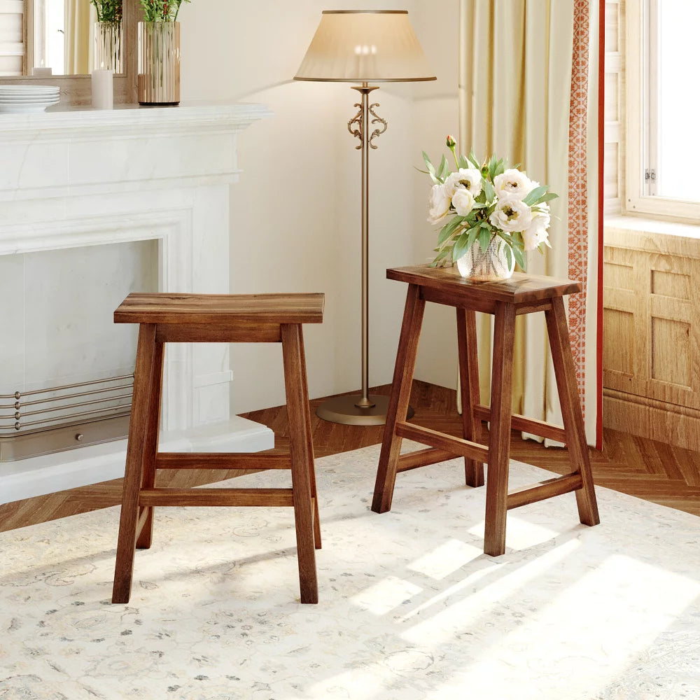 Solid Wood Kitchen Island Set with 2 Stools X3196