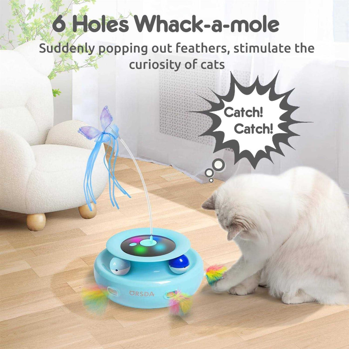 3-in-1 Rechargeable Interactive Cat Toys M644