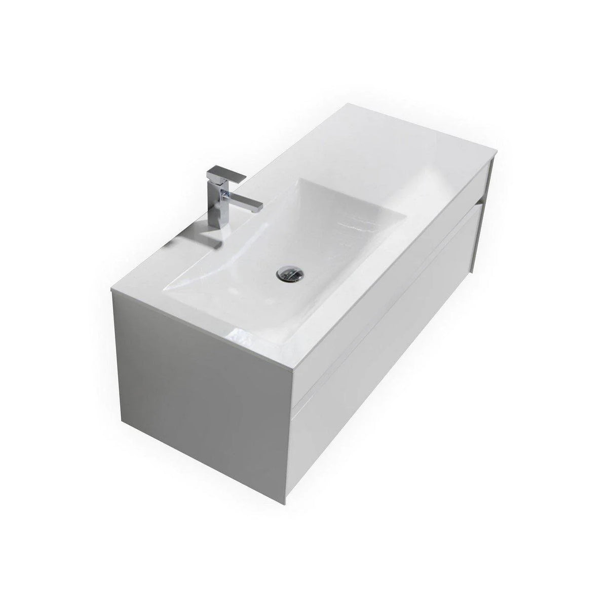 48 in. Gloss White Wall Mount Bathroom Vanity H667