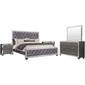 5 Piece Tufted Wood King Bedroom Set I66986