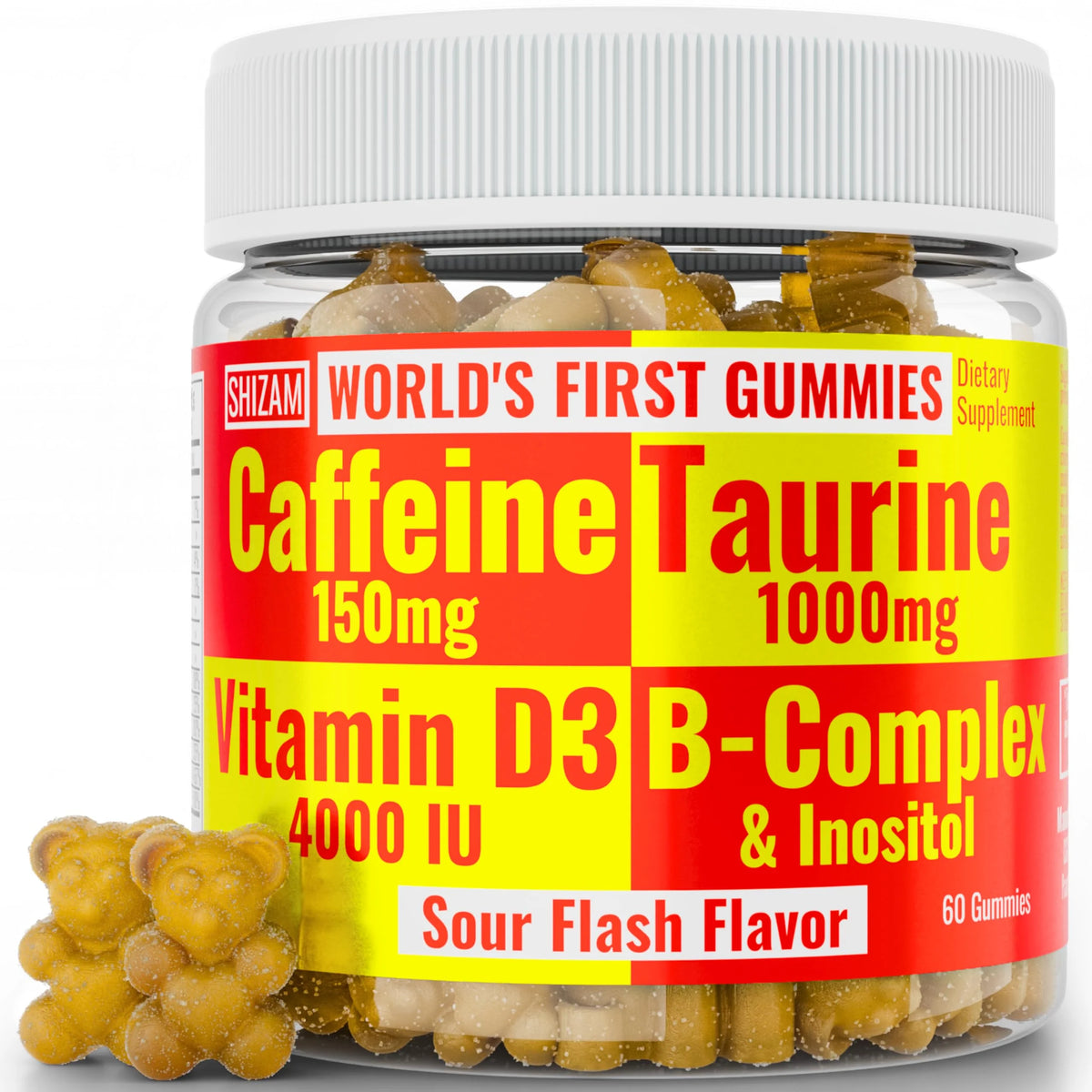 Taurine 1000mg Caffeine 150mg Energy Gummies T78195