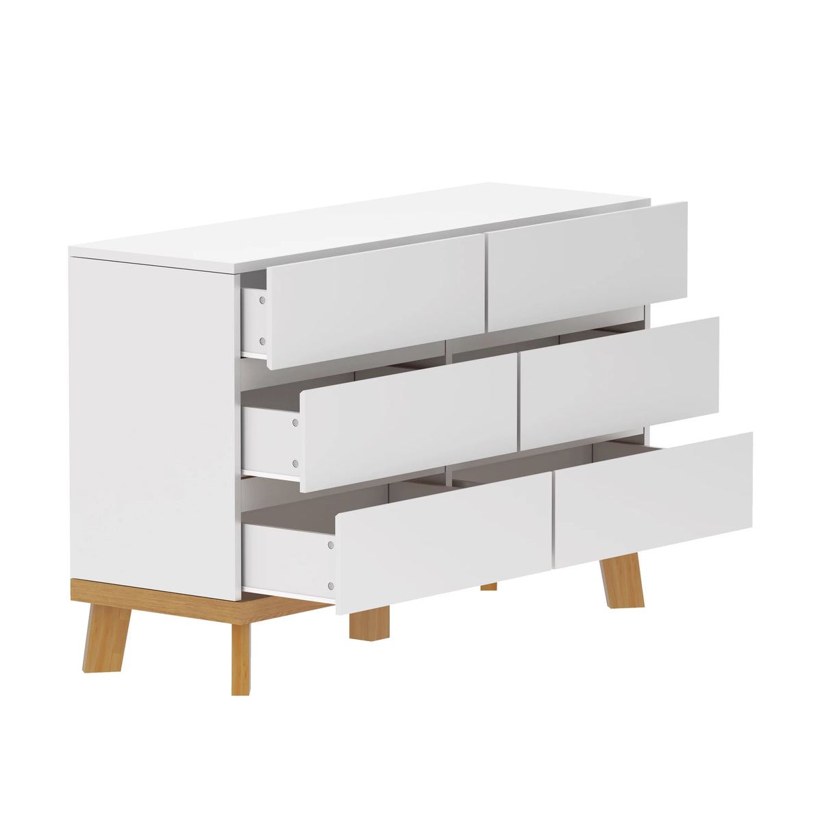 White 6 Drawer Storage Cabinet Q9132