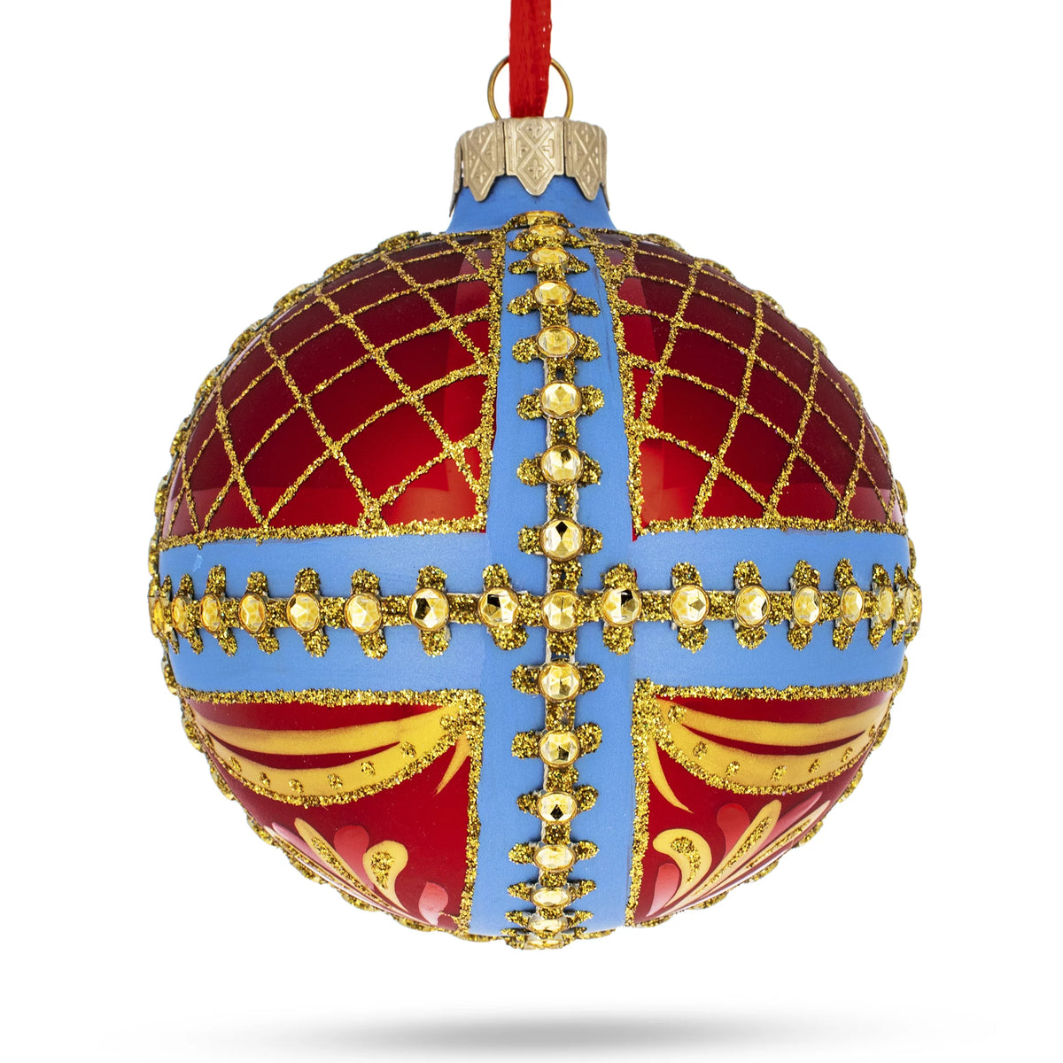 Blown Glass Ball Christmas Ornament 3.25 Inches G739251