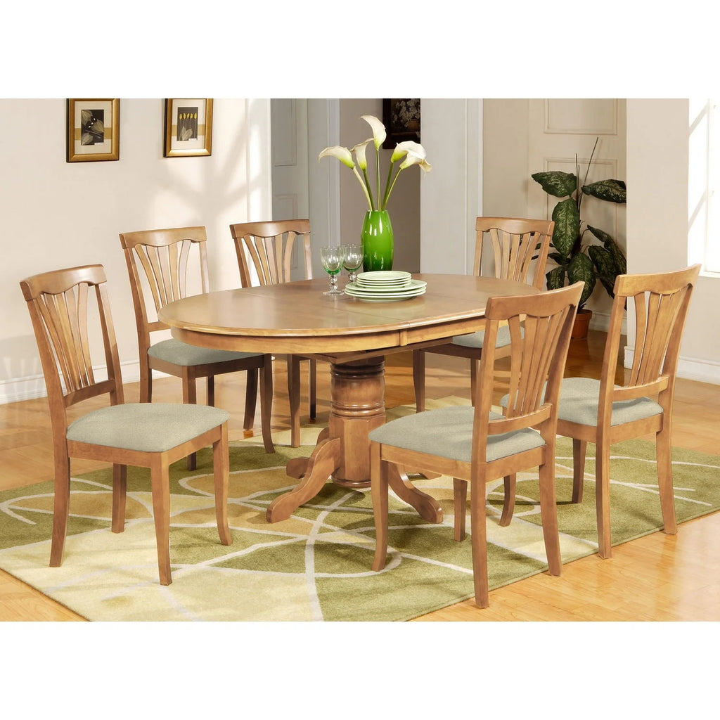 Handcrafted Oval Table With Leaf And 6 Chairs E325840