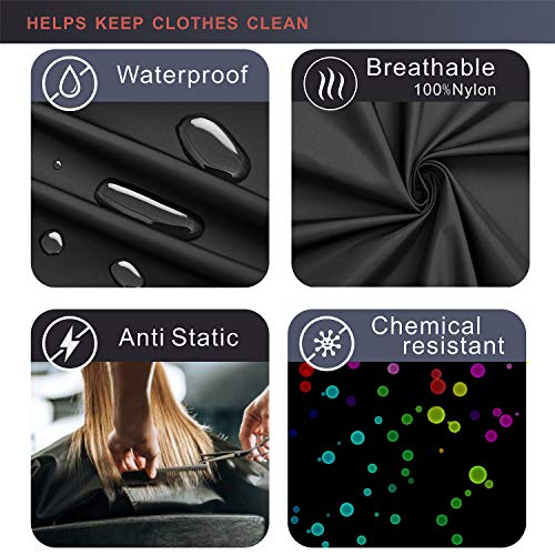 Nylon Barber Cape 64"x56" Waterproof Black V20834