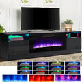 Black Fireplace TV Stand up to 80" with 36'' Electric Fireplace K15442