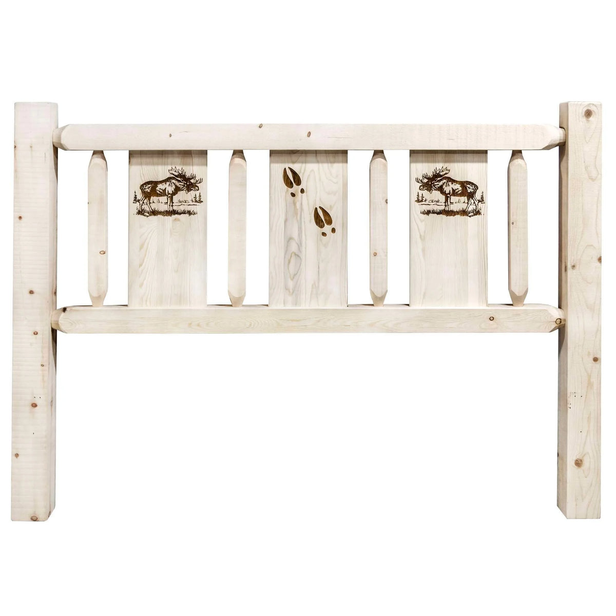 Twin Headboard with Laser Engraved Moose Design O36244