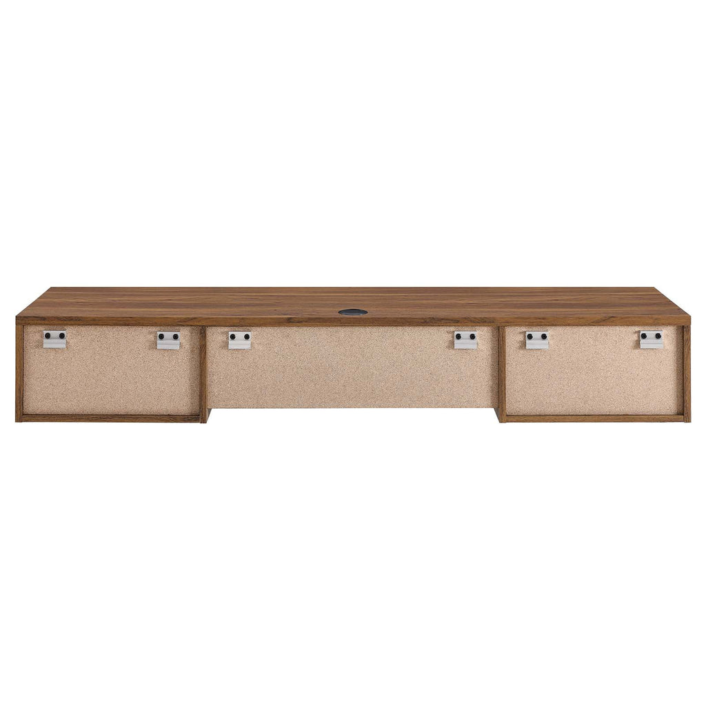 Wall Mount Wood Office Desk in Walnut M4468