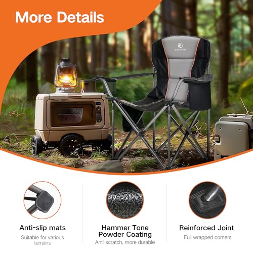 Oversized Heavy Duty Folding Camping Chair with Cooler Bag K12942