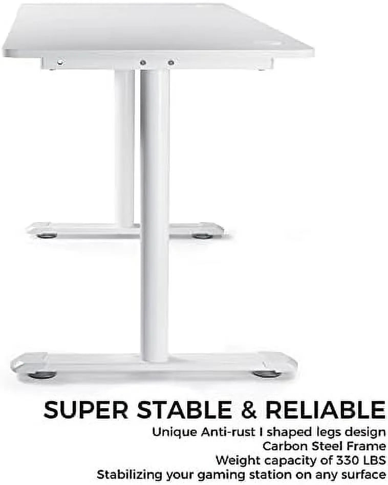 White 60 Inch Gaming Desk M26178