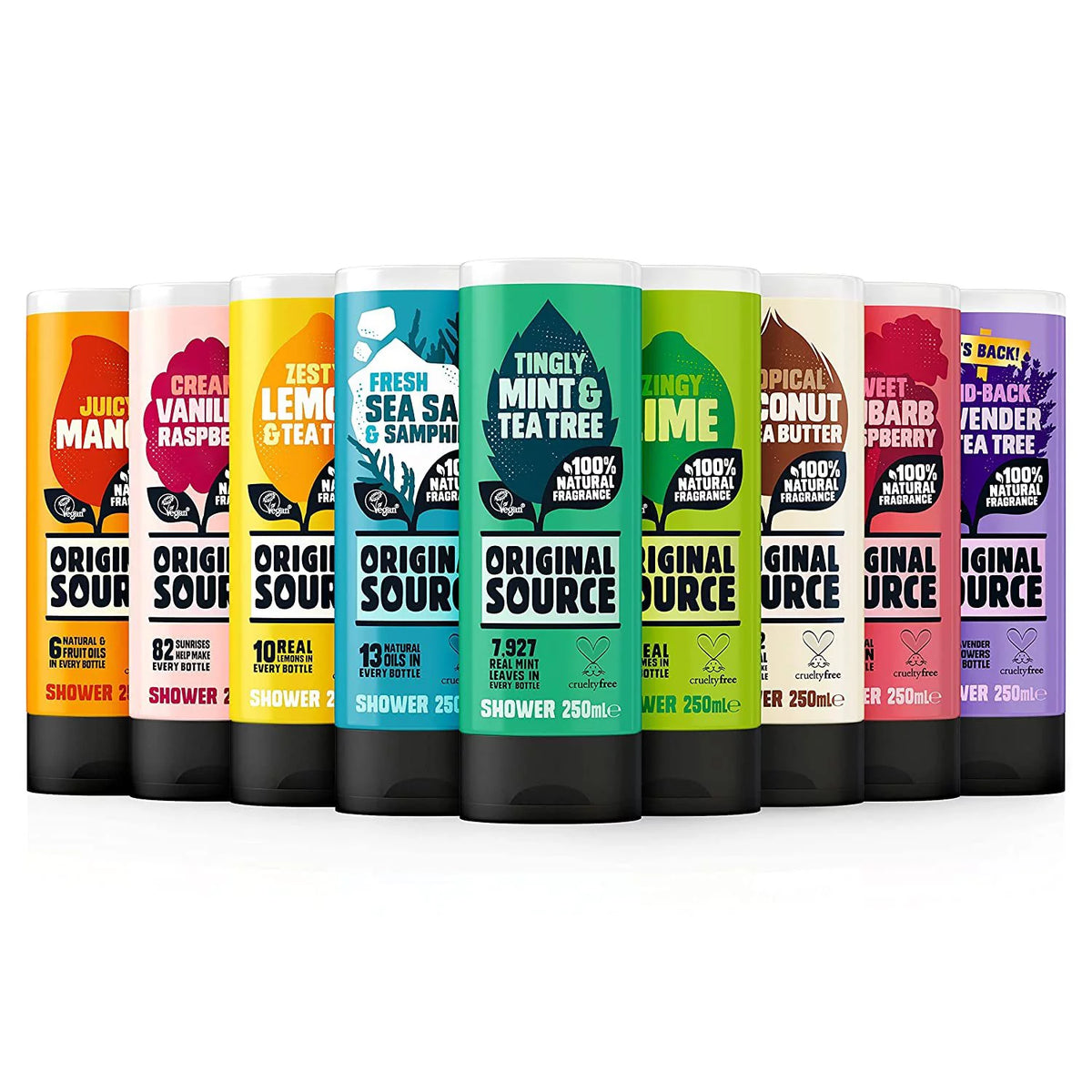 Lime Shower Gel with Natural Fragrance, Vegan, Paraben Free, 6 x 250 ml Z37205