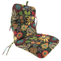 Multicolor Floral Rectangular Outdoor Chair Cushion with Ties C9493