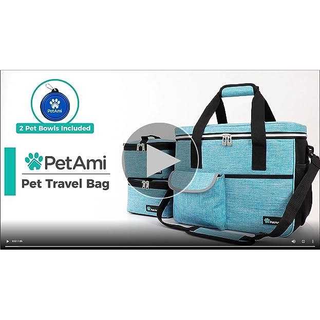 Dog Travel Bag with Food Container and Bowls Y344