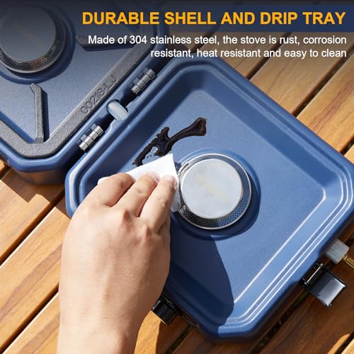2 Burner Propane Camping Stove with Grill H923