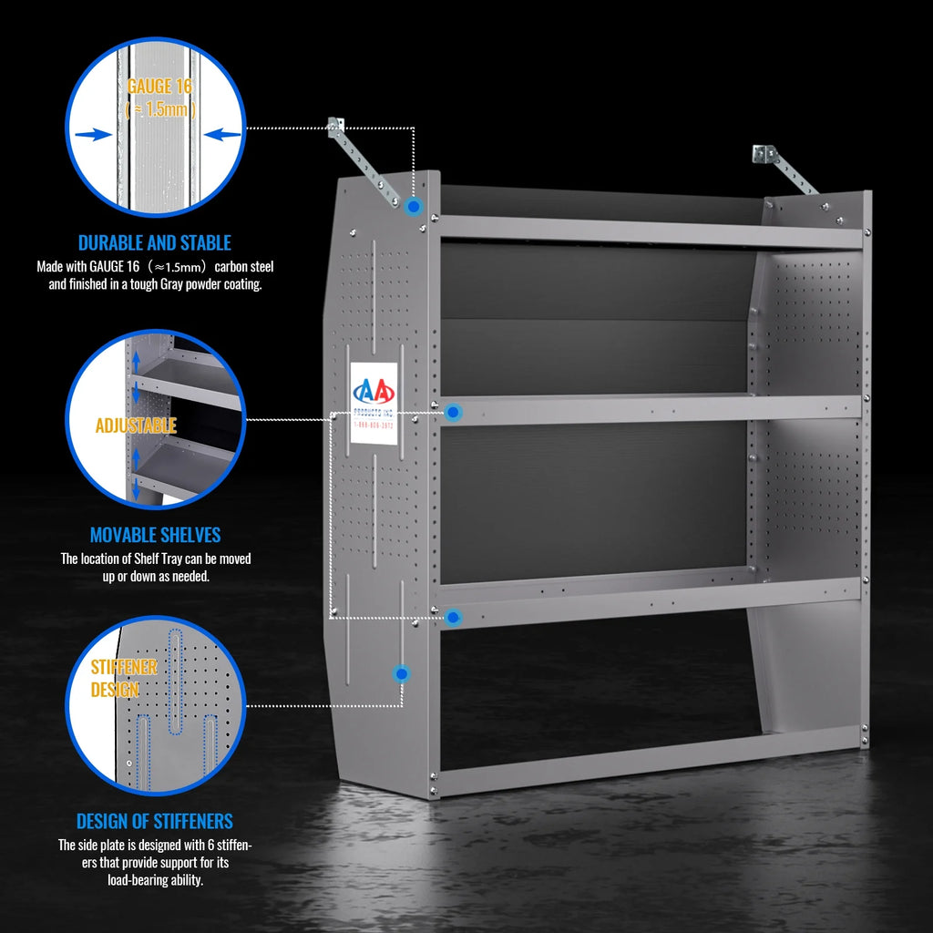 Steel Van Shelving Storage System 42" W x 43" H x 13" D H873