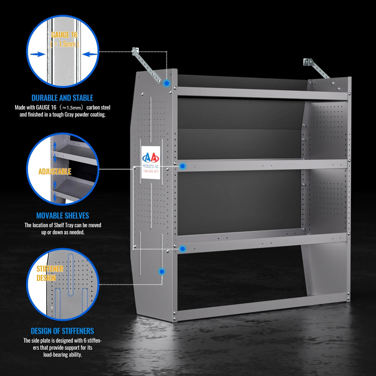Steel Van Shelving Storage System 42" W x 43" H x 13" D H873