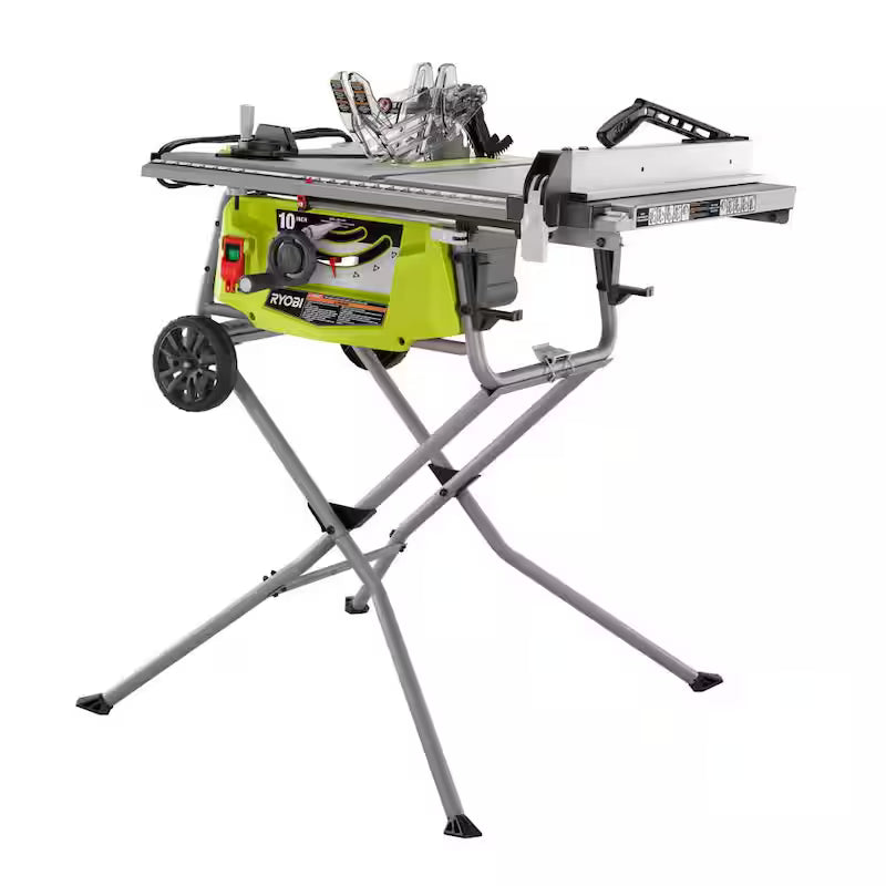 10 in. Portable Corded Table Saw with Rolling Stand E74242