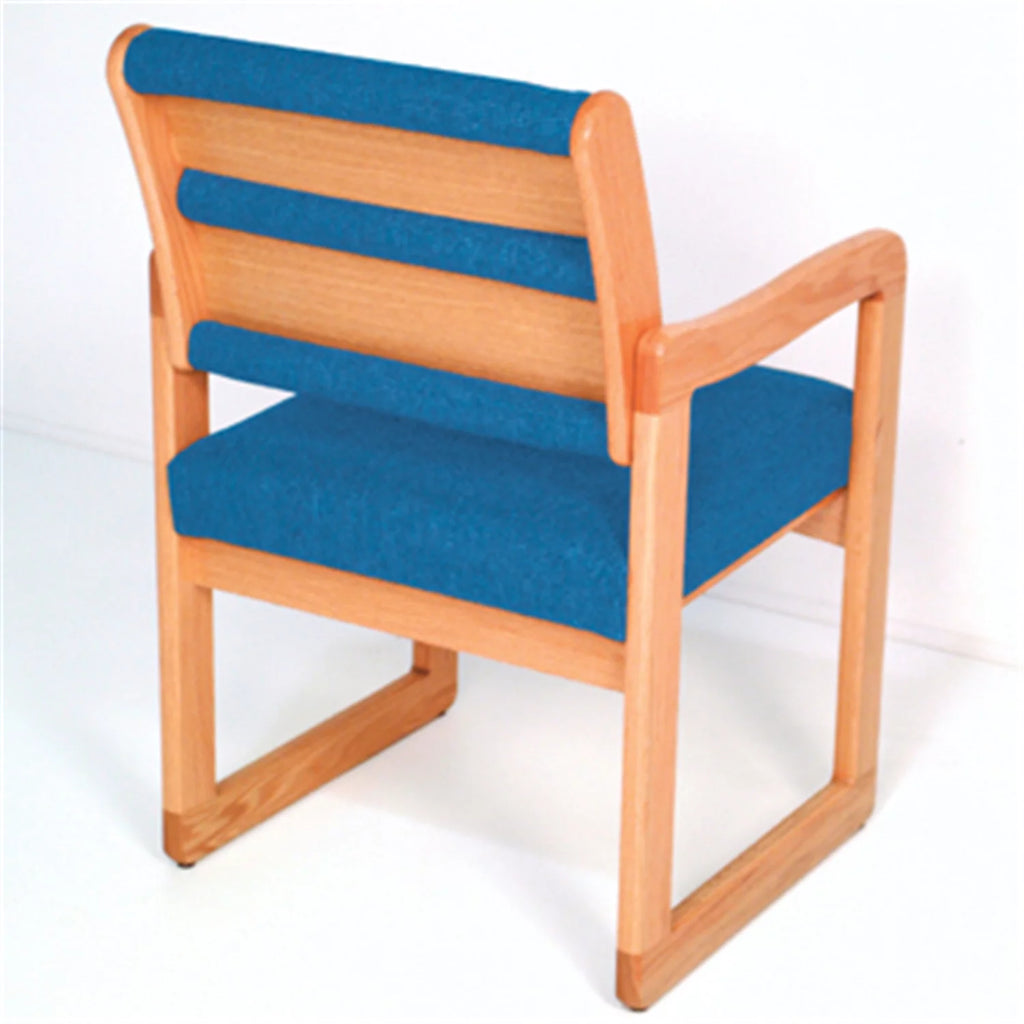 Medium Oak Powder Blue Two Seat Chair with Center Arms G41245