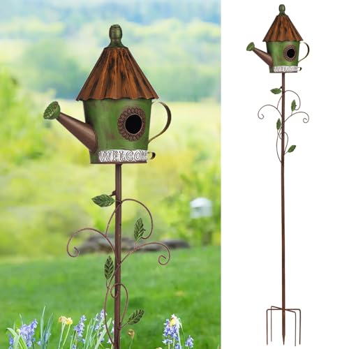 57” Metal Bird Feeder Stake with Cylinders Design F615