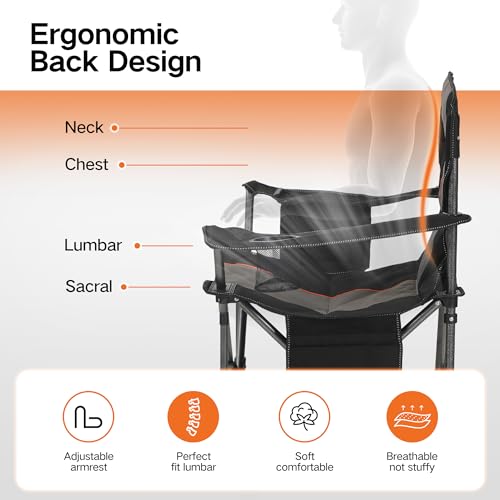 Oversized Heavy Duty Folding Camping Chair with Cooler Bag K12942