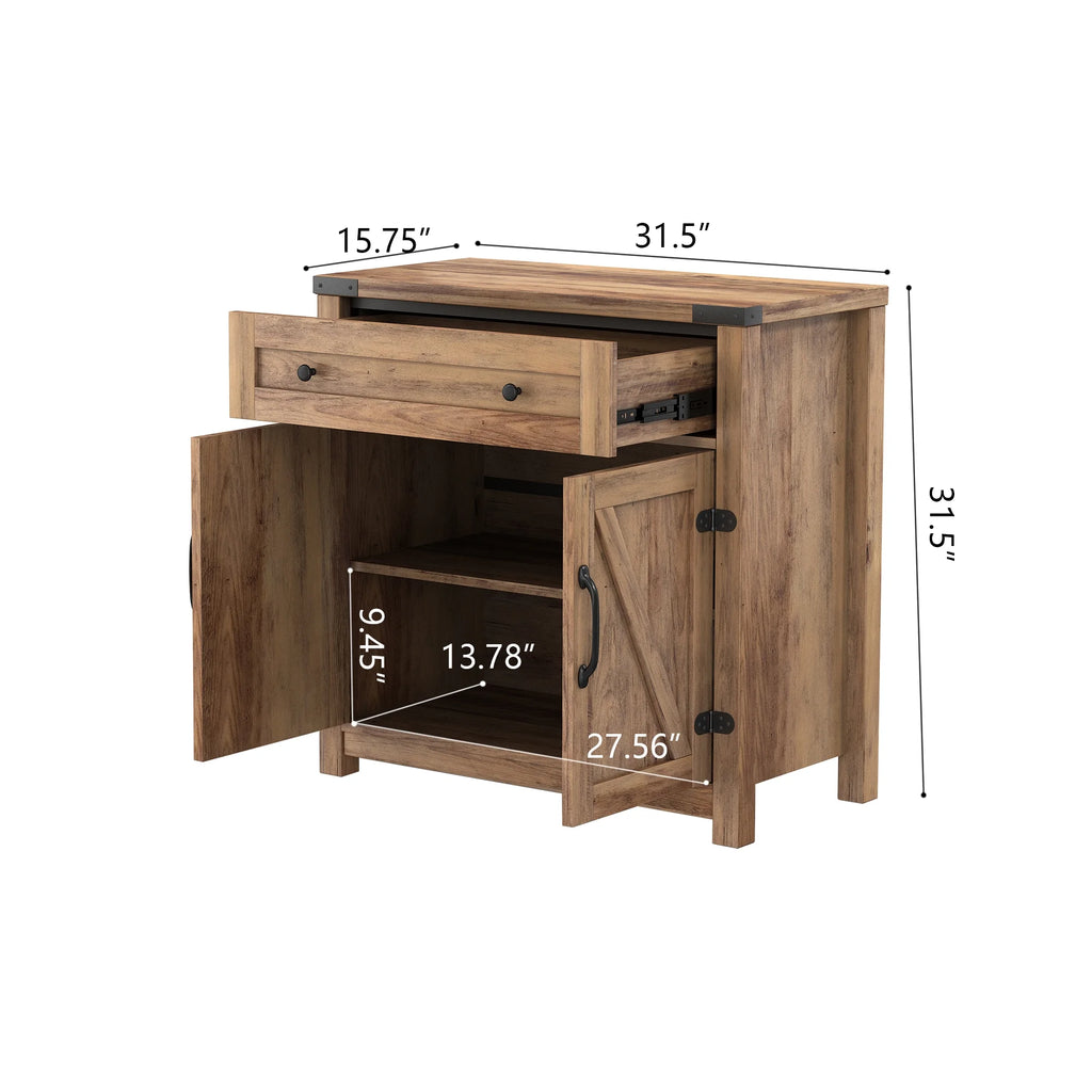 Rustic Accent Cabinet with Drawers and Doors 30 Inch A295891
