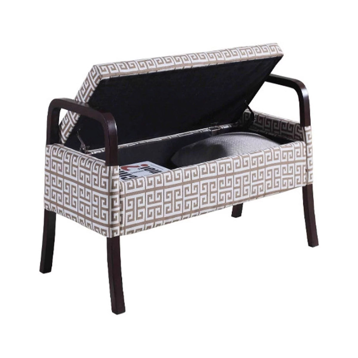 Cherry Blossom Wooden Arm Storage Bench Q6248