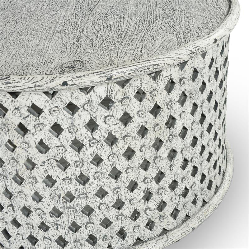 White Round Wood Cocktail Table X78478