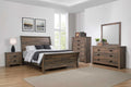 California King Sleigh Bedroom Set Weathered Oak N7285