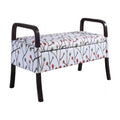 Cherry Blossom Wooden Arm Storage Bench Q6248