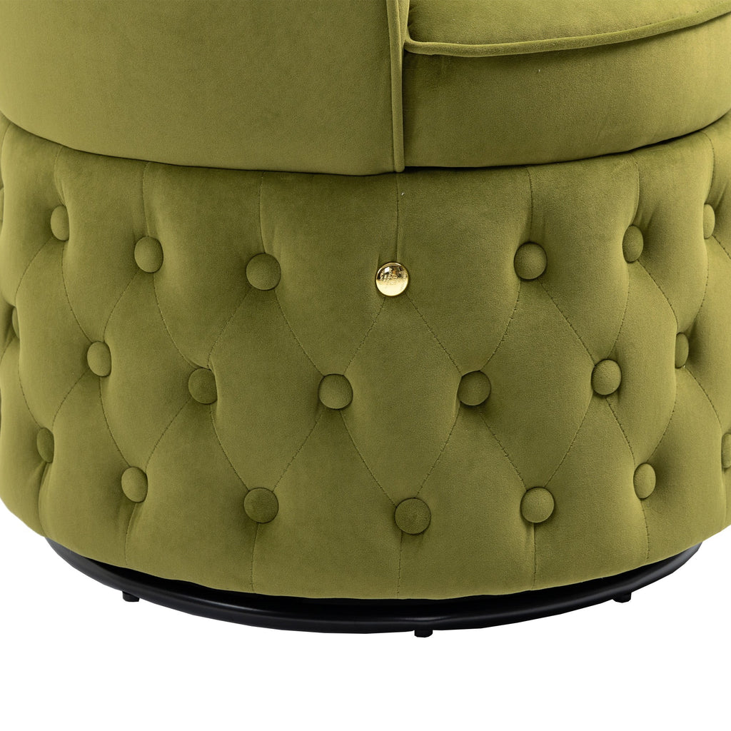 360 Degree Swivel Velvet Barrel Accent Sofa Chair H90023