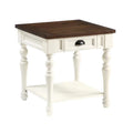 Ivory and Mocha Wood End Table B423