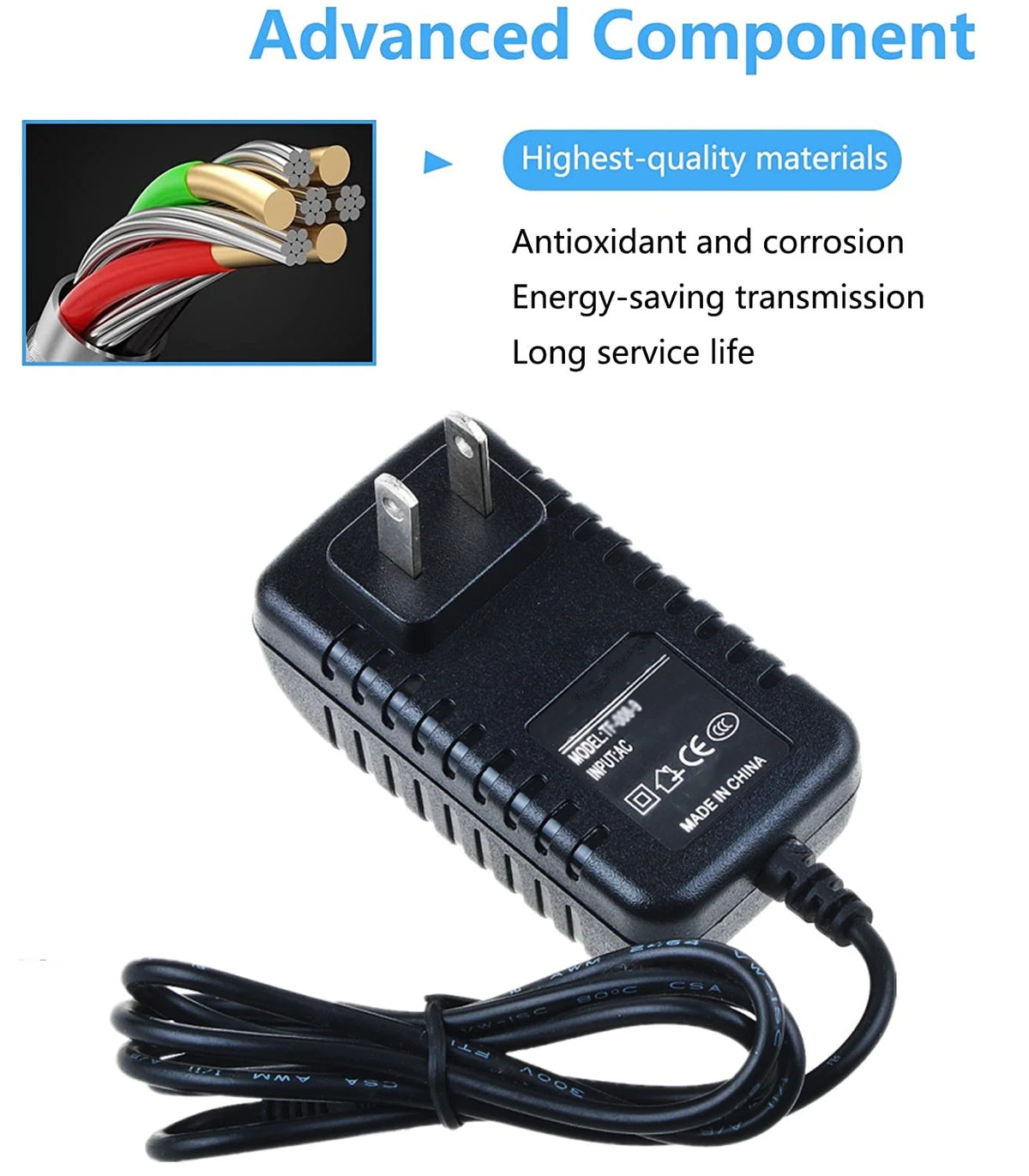 3.5mm Male AC DC Adapter Power Supply E7509