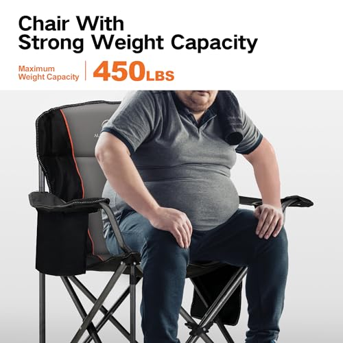 Oversized Heavy Duty Folding Camping Chair with Cooler Bag K12942