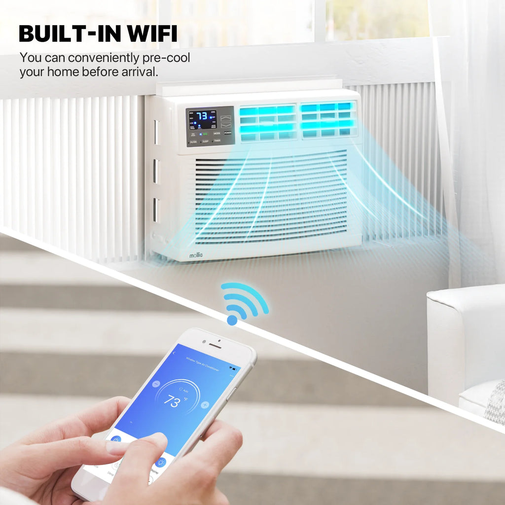 12,000 BTU 115V Smart Window Air Conditioner with Remote Control, White F534
