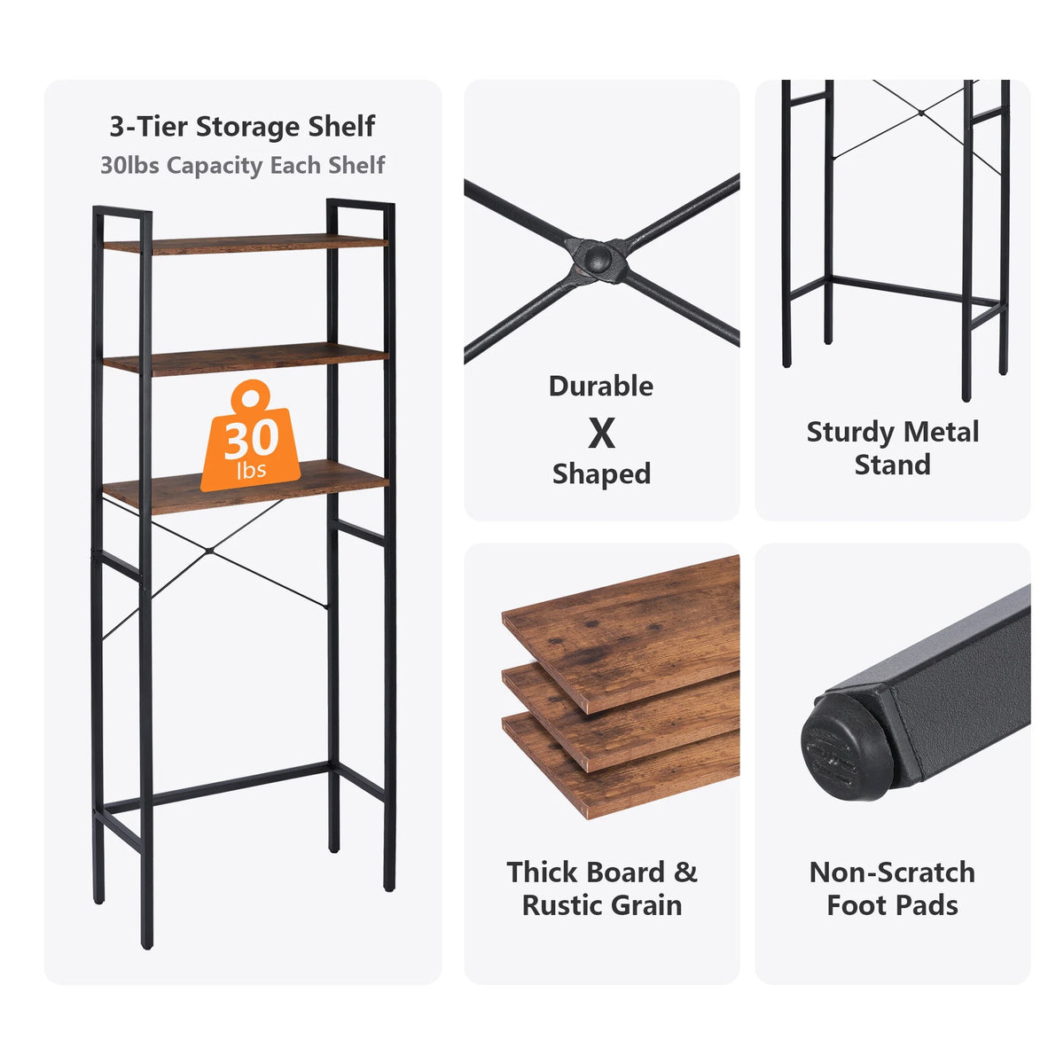 Over-The-Toilet Storage 3-Shelf MDF Organizer Y3482