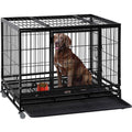 Heavy Duty Dog Crate with Plastic Tray Double Doors C85104