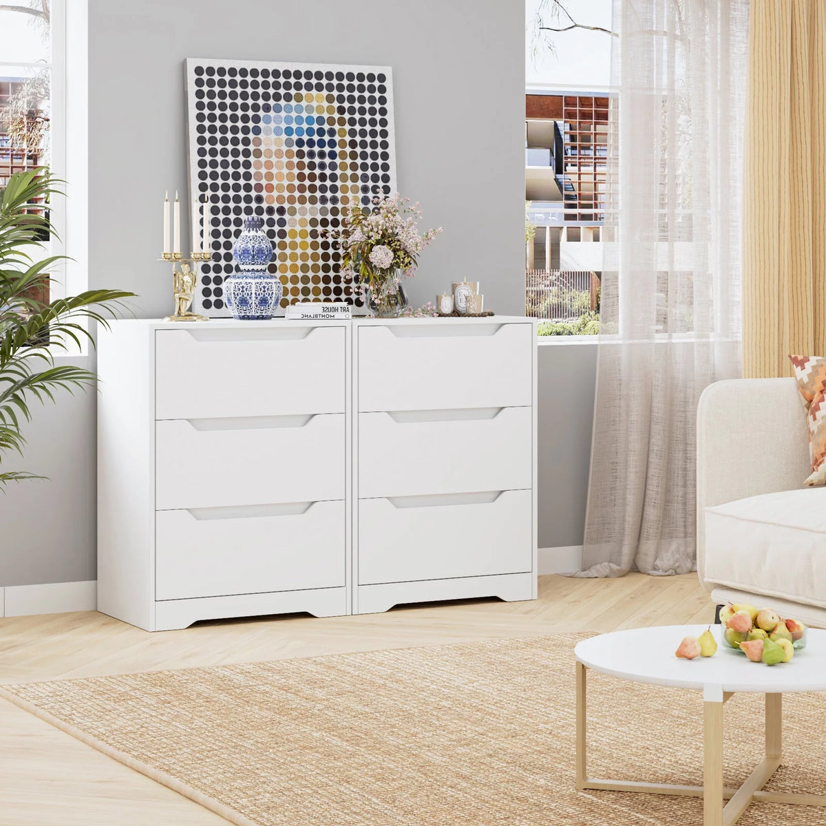 White 3 Drawer Dresser F584