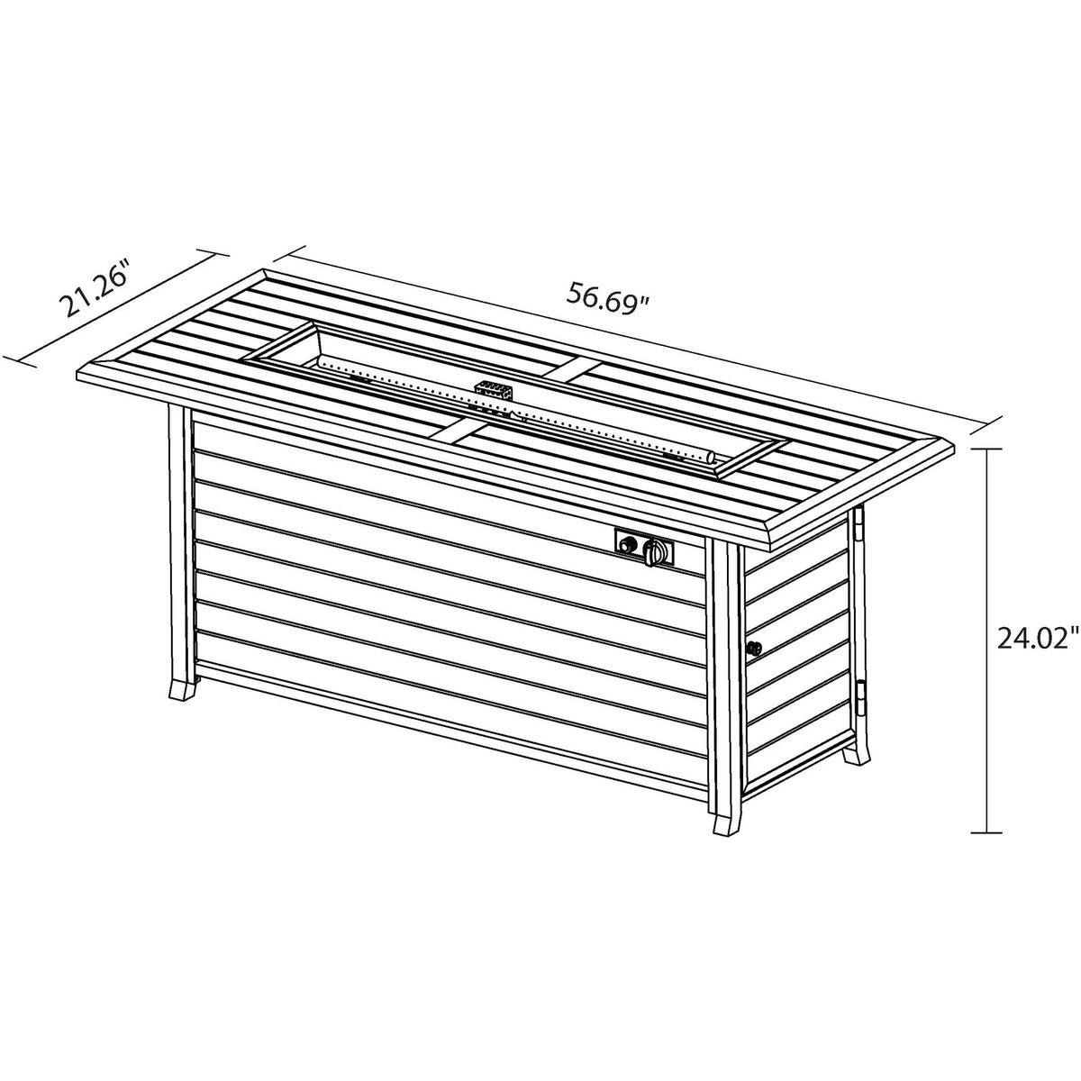 57 x 21 Propane Gas Fire Pit Table E754491