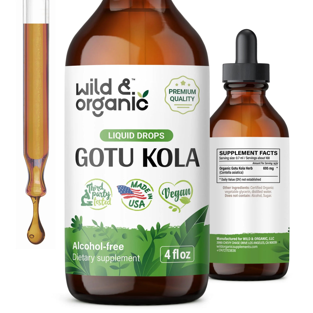 Organic Gotu Kola Liquid Extract 4 fl oz U52308