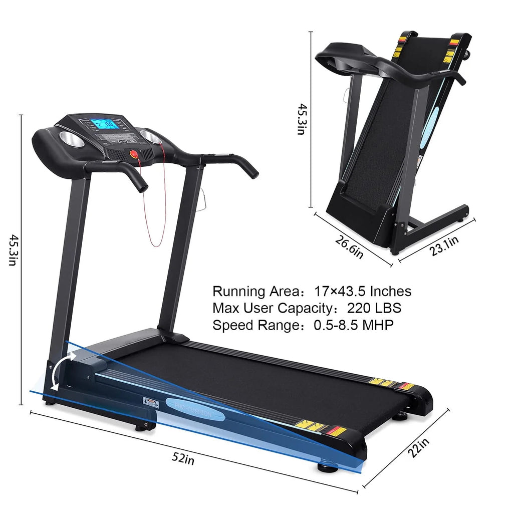 Folding Treadmill 2.5 Horse Power 15 Preset Programs U704