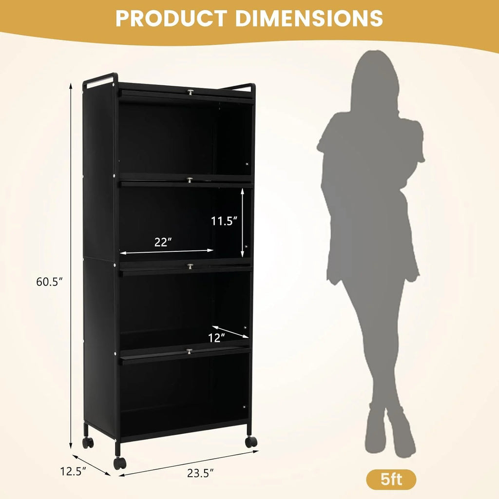 5-Tier Freestanding Kitchen Cabinet with 4 Rolling Casters R779175