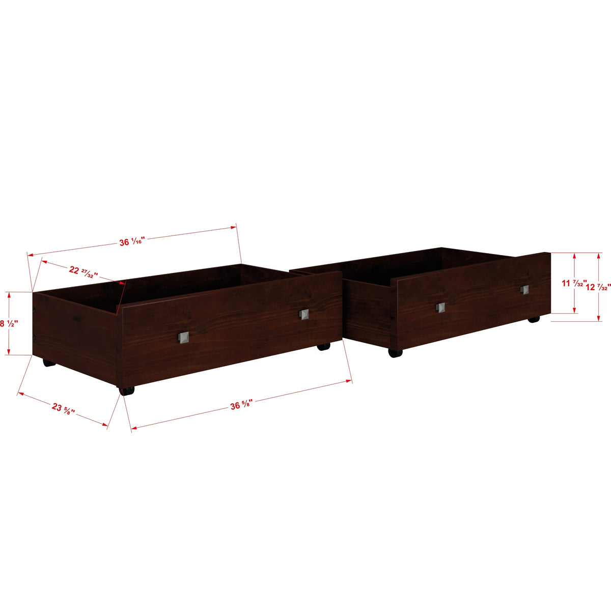 Full Size Bed with Dual Under Bed Drawers F39312