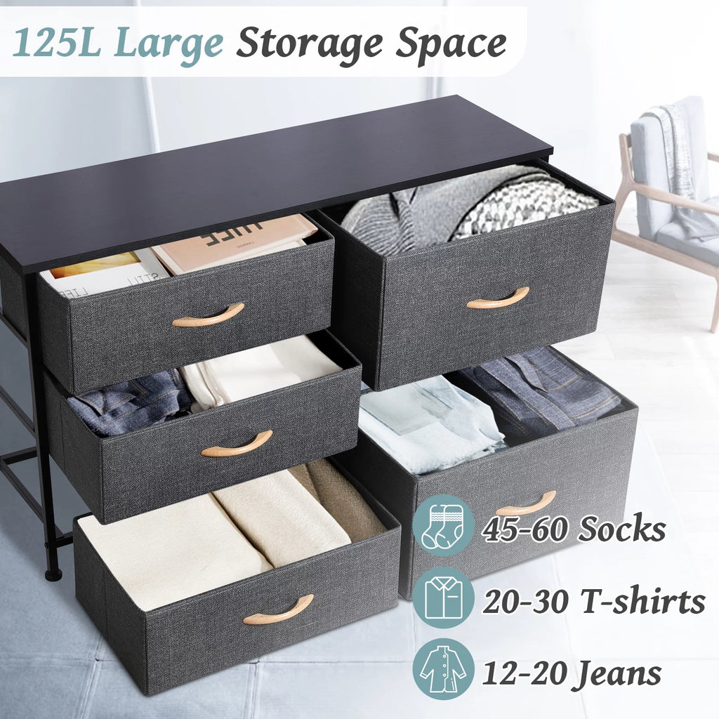 5 Drawer Fabric Dresser O49403