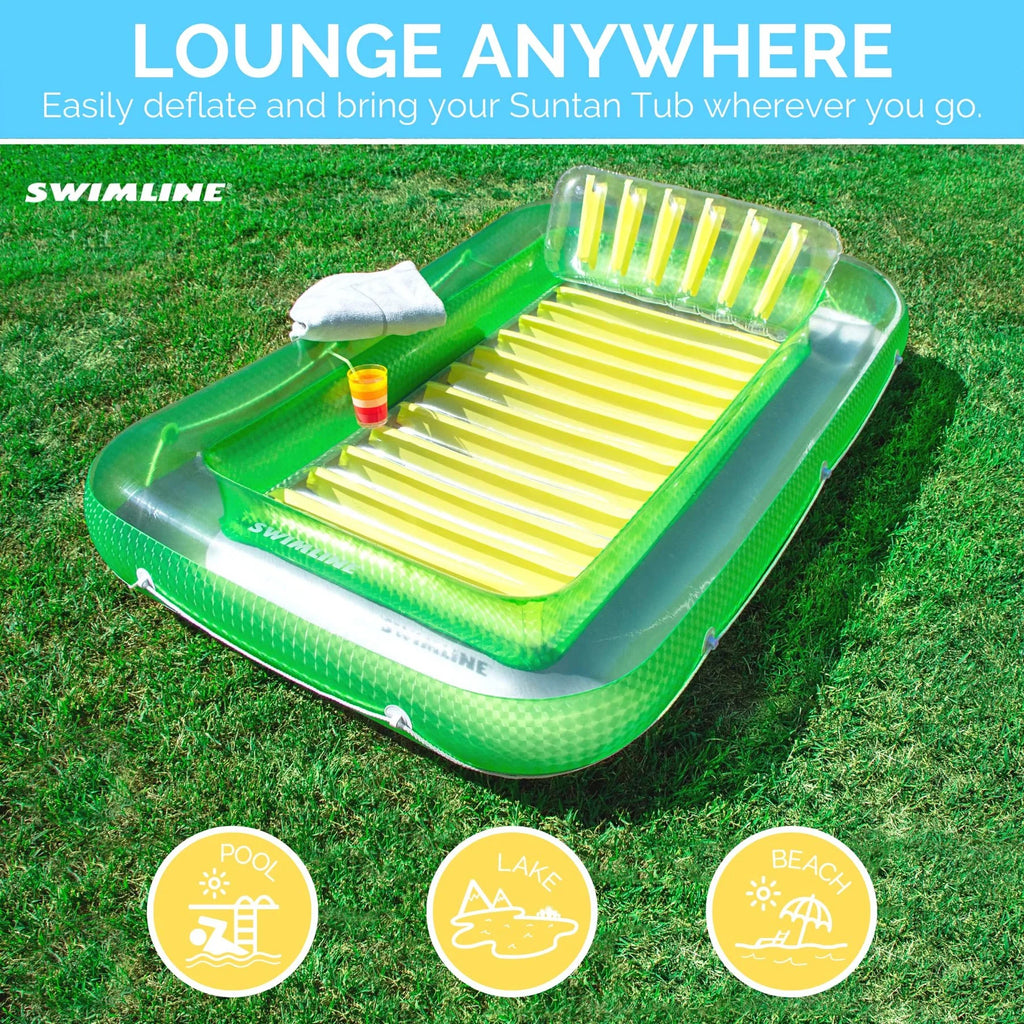 Inflatable Floating Lounger Green and Yellow X30006