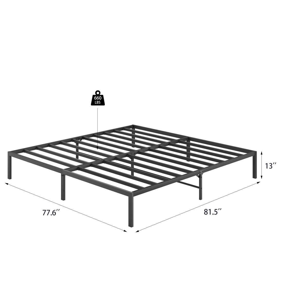 Black Metal Platform Bed Frame B73688