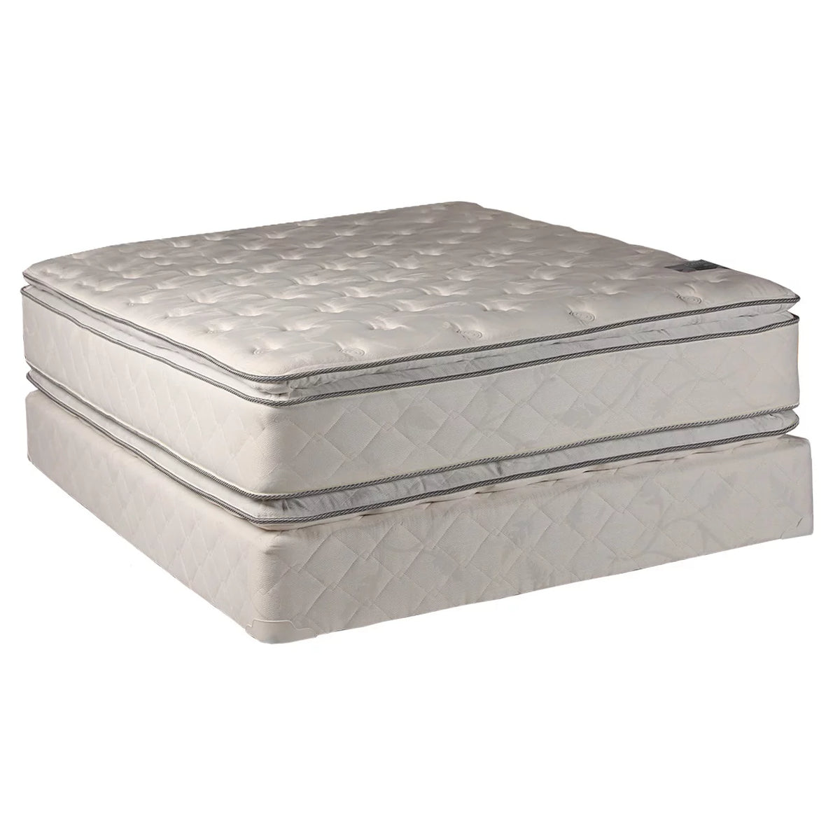 Queen 60x80x12 Quilted Plush Two-Sided Mattress Set with Bed Frame L648